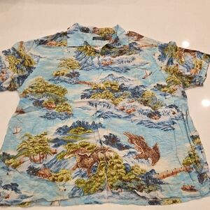 Ralph Lauren Scenic Print Shirt - Blue and Green